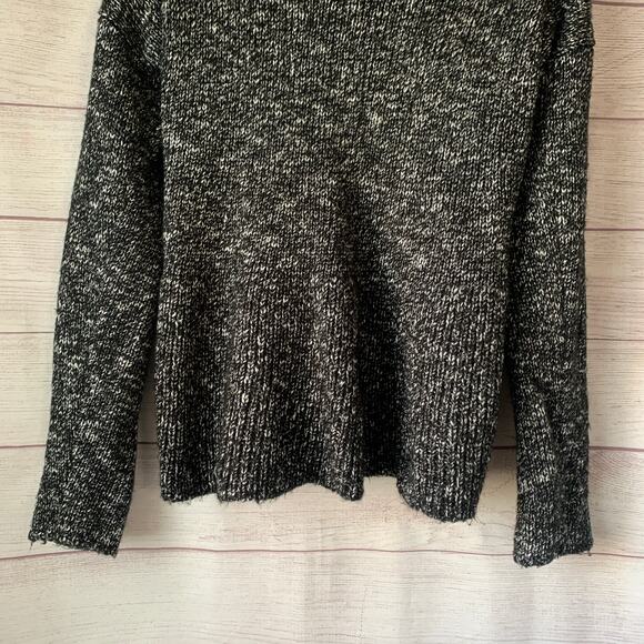 Apt. 9 Black and White Knit Cardigan Sweater Open Front Chunky Size Small - Picture 7 of 11